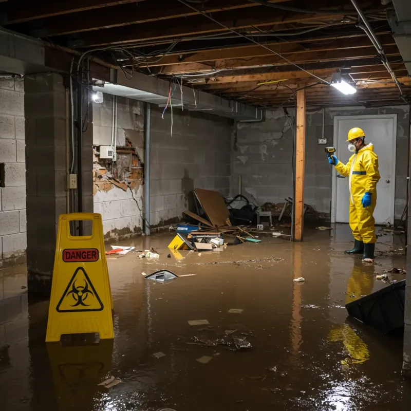 Flooded Basement Electrical Hazard in Scotts Bluff County, NE Property